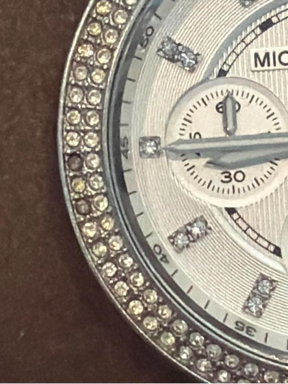 Michael Kors Parker Silver and White Crystal-Accent Chronograph Watch